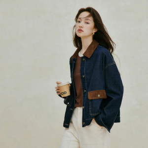 INMAN | Natural Denim Retro Corduroy Collared Jacket