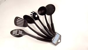 GMC 6 Piece Premium Black Kitchen Utensil Set – Multifunctional Cooking Tools Heat-Resistant and Non-Stick Safe