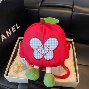 Adorable Cartoon Four Leaf Clover Canvas Shoulder Bag for Girls Lightweight Crossbody Student Youth Fashion Summer Bag