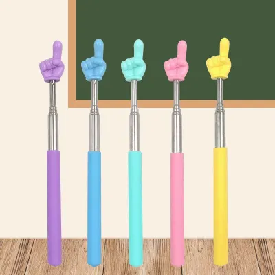 （SG Stock） 2pcs Multifunctional Stainless Steel Retractable Teacher Pointer Finger Collapsible Finger Pointing Stick