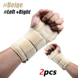 2PCS Wrist Brace Carpal Tunnel Adjustbale Wrist Support and Metal Splint Stabilizer Night Sleeep Hand Brace for Pain Relief
