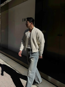 DAVID&ME | Casual Relaxed Short Zipper Cardigan Sweater