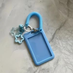Hộp Đựng Thẻ Nhựa Hình Sao Nhiều Màu Sắc Có Thể Thu Gọn Kèm Móc Khóa Dễ Thương Tiện Dụng Dùng Cho Thẻ Xe Buýt Thẻ Sinh Viên Phụ Kiện Thẻ Ra Vào Trường.