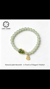 Lucky Charm Natural Jade Chalcedony Green Gourd Lucky Bracelet Jewelry SL09 With Jewelry Box