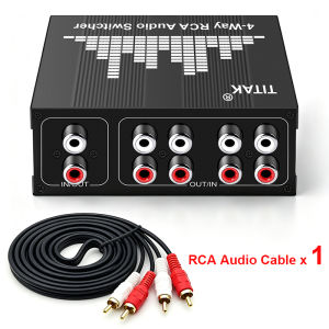 4 Way Stereo L R Sound Channel Bi Directional Audio Switcher HiFi Wide Compatibility for Home Theater RCA Switch Sound Equipment