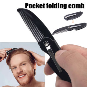 1 Pc Folding Pocket Clip Hair Mustache Beard Comb For Men