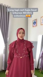 GAMIS SERI MEIRA SET PASMINA/gais pesta/gamis payet/gamis modern