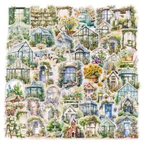 50-Piece Garden Cabin Waterproof Transparent Stickers for Mobile Phones Laptops Notebooks DIY Personalized Decals