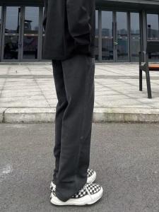 Nobodyknows Mens Straight Leg Long Pants Spring Autumn Pure Color Casual Loose Handsome Versatile High Street Drapey Sweatpants