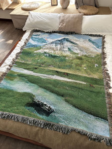 Túi Chăn Trang Trí Phong Cảnh Chữa Bệnh Châu Tây Túi Chăn Đơn Cho Ghế Sofa Túi Chăn Đầu Giường Túi Chăn Tường Túi Chăn Nghệ Thuật