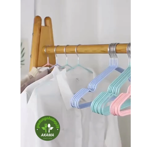 Móc treo quần áo mắc phơi đồ inox bọc nhựa chống bay chịu lực tốt - Sét 10 chiếc