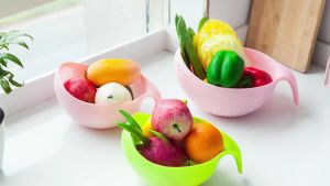 KERANJANG CUCI BERAS SAYUR BUAH GAGANG SERBAGUNA / TEMPAT WADAH SARINGAN BERAS BUAH SAYUR