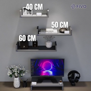Kệ Sách Gỗ Treo Tường Chữ U FIVO FB43 Gỗ Dày Chống Ẩm Sản Phẩm Vừa Treo Tường Vừa Có Thể Để Bàn Phù Hợp Mọi Không Gian