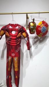 🇵🇭 Iron Man Muscle Cosplay Costume for Kids Boy Superhero Jumpsuit Mask Halloween Birthday