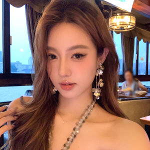 Exaggerated Evening Drop Earrings Gold Heavy Work Fringe Womens Fashion Jewelry Peach Tea Brand  out New Unique Style