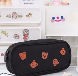 KOTAK PENSIL PREMIUM KOREAN BEAR / PENSIL CASE / MAKEUP POUCH / TEMPAT PENSIL AESTHETIC KOREA SIMPLE ELEGAN