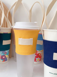 Custom Logo Simple Eco-friendly Canvas Cup Sleeve