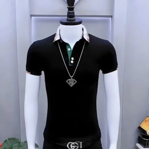 Áo Thun Polo Nam Tay Ngắn Mùa Hè Thời Trang Ôm Vừa Vặn Cổ Polo Thoáng Khí Thường Ngày Chất Liệu Cotton Pha Trộn