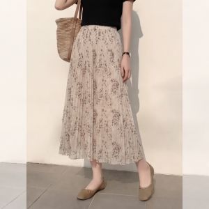 YIKEMAI | Floral High-waist Slim Fit Skirt