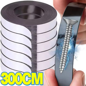 Self Adhesive Magnetic Tape Cuttable Rubber Magnetic Strip For Fridge Wall DIY Photo Poster Fixing Tape Home Office Storage Tool