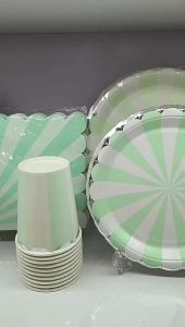 Disposable Party Paper Plates Cups Birthday Decoration Supplies Colorful Dishes Baby Shower Wedding Camping Picnic Supplies
