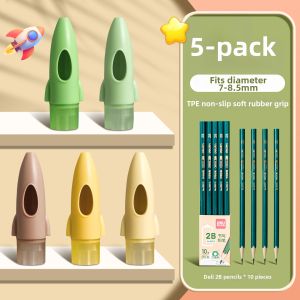 deli | Pencil Protector Extension for Beginners Anti-drop Triangle Tip Pencil Cap