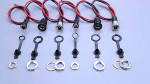 YanXi 5.5*2.1mm/5.5*2.5mm 18AWG DC Power Female Socket Jack Plug DIY Panel Mount Connector With Nut Wire 20CM Waterproof Cap