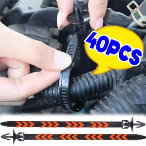 40PCS Nylon Car Cable Tie Buckle Push Rivet Fastener Universal Auto Trim Clip Fender Liner Engine Guard Underbody Panel Fixing Kit