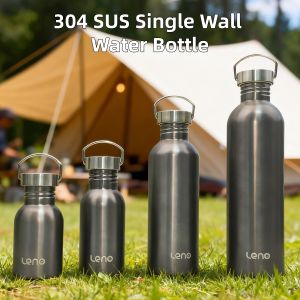 Leno | Single Wall 304 Stainless Steel Drinking Bottle 350-2000ml Big Mouth Sports Water Flask with All Steel Lid Cycling Drinkware