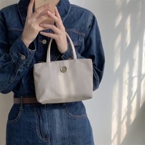 CaiChenJia Oxford Cloth Mini Tote Bag Womens Summer Handbag Soft Handle Pure Color Casual Style Small Square Bag