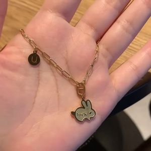 [READY STOCK]Lucky Rabbit Sweater Chain Clavicle Chain Titanium Steel Necklace幸运兔子毛衣链锁骨链钛钢久不掉色首饰品项链女