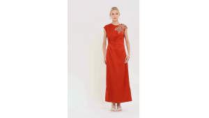 Badomoda DAZIRA Filipiniana Embroidered Bougainvillea Maxi Dress