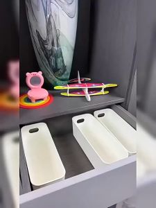 10Pcs Large Size Storage Plastic Organizer Box / Sundries Storage Basket Bins / for Underwear Cosmetics Stationery Snacks / Office Desktop Drawer Space Savers Plastic Container Storage Box