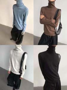 เสื้อสเวตเตอร์คอตั้งทรงหลวมแขนยาวผ้าขนสัตว์เนื้อนุ่มระบายอากาศได้ดีสำหรับผู้ชาย เสื้อชั้นในบางๆ ช่วงฤดูใบไม้ร่วง