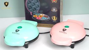 KAISAVILLA 7Holes Mini Donut Maker Electric Donut Machine Doughnut Maker Breakfast Cake Waffle Maker