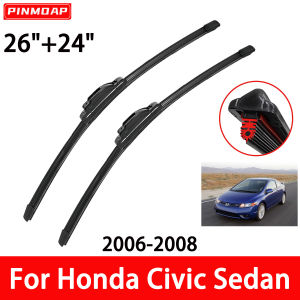 The New 11 Layer Rubber Strip Car Wiper Blade Is Suitable For Honda Civic Sedan 2006-2008 26" + 24"Car Windshield Wiper 2007