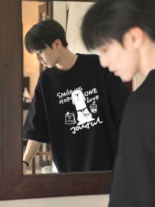 Áo Thun Cotton Nam Tay Ngắn Mùa Hè Dáng Rộng in Họa Tiết Động Vật Phong Cách Mỹ Thường Ngày Thoáng Khí Thoải Mái