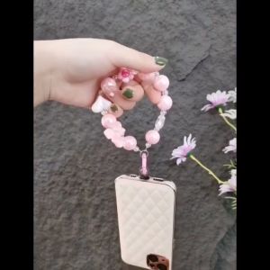 Beaded Phone Charm Cell Phone Lanyard Aesthetic Kawaii Beaded Phone Strap Cell Phone Lanyard Phone String for Women Girls