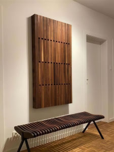 MUYUJIJIE | Walnut Wood Piano Key Style Corner Wall Mounted Coat Rack