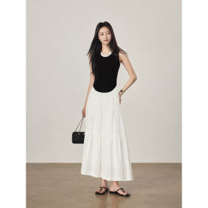 JUEQIDEXIAOGEZI | Short Stature Breathable Cooling Tencel White Dress Slimming Layered