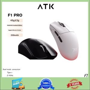 E-Sports ที่มีน้ำหนักเบาเป็นสองเท่าของ ATK เมาส์สำหรับเล่นเกมส์ไร้สาย F1 PAW3950มากเป็นพิเศษโหมดคู่8000Hz 35G FPS