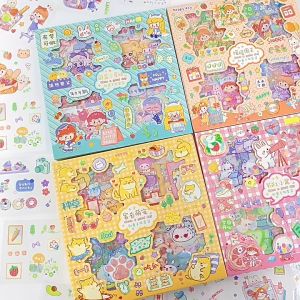 32 Piece Sheet SUPER Cute Little Kids Bear sticker Decorative waterproof DIY Material Stickers Gift SET