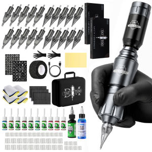 DMTATTOO | DM Tattoo Machine Kit Wireless Tattoo Pen Rocket Tattoo Machine With 1200mAh Wireless Tattoo Battery Permanent Makeup Tattoo Kit