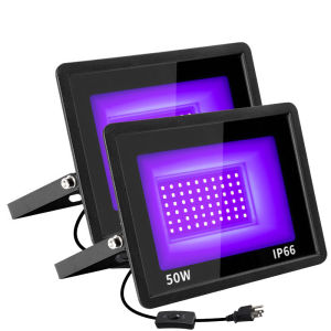 Halloween Haunted Fluorescent LED UV Curing Lamp Ultraviolet Floodlight Purple Light IP66 Waterproof AC110-240V 395nm 2Pcs Lot