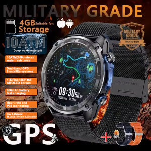 New Men Outdoor Built-in GPS Map Smartwatches Altimeter Compass 4GB Memory HD Bluetooth Call 10ATM Waterproof Sports Smart Watch