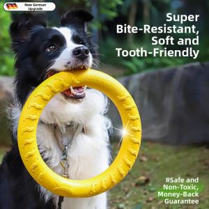 Durable Chew Resistant Ring Frisbee Squeaker Toy for Large Dogs