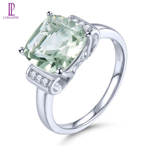 Lohaspie เครื่องประดับ 3.6 กะรัตหิน อเมทิสต์ สีเขียว พลอย เพชรพลอย 925 อเมทิสต์ สีเขียว แหวน พลอย อเมทิสต์ สีเขียว แท้