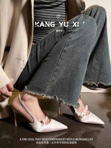 Elegant Pink High Heels Women Comfortable New 2025 French Butterfly Knot Skirt Matching Hollow out Sandals Princess Style Low Top