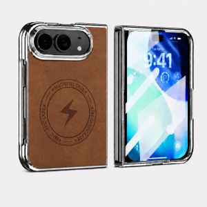 szhaiyu | Luxury Electplating Magnetic PU Leather Phone Case For iPhone Duo With Screen Glass Lens Protector Shockproof Back Cover Funda