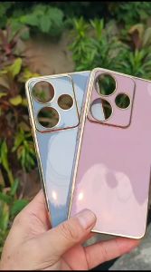 Case Xiaomi Poco F6 Silikon Plating List Gold Crom Tali Lanyard Ring Soft Casing Handphone